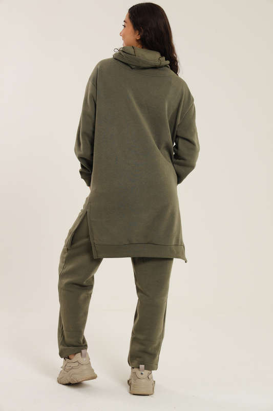 Skylar Hooded Fleece Lined Oversized 2 Piece Tracksuit Set