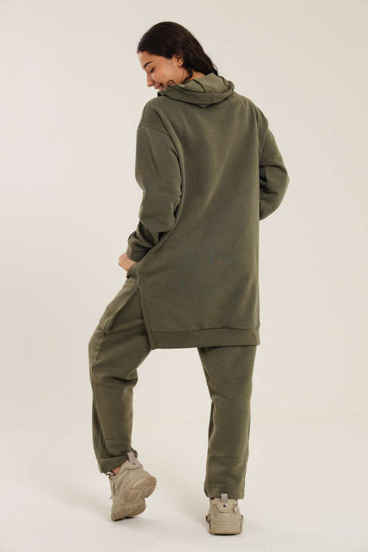Skylar Hooded Fleece Lined Oversized 2 Piece Tracksuit Set
