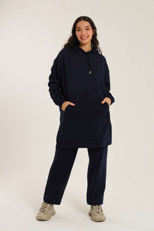 Skylar Hooded Fleece Lined Oversized 2 Piece Tracksuit Set