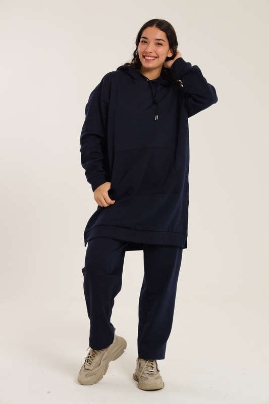 Skylar Hooded Fleece Lined Oversized 2 Piece Tracksuit Set