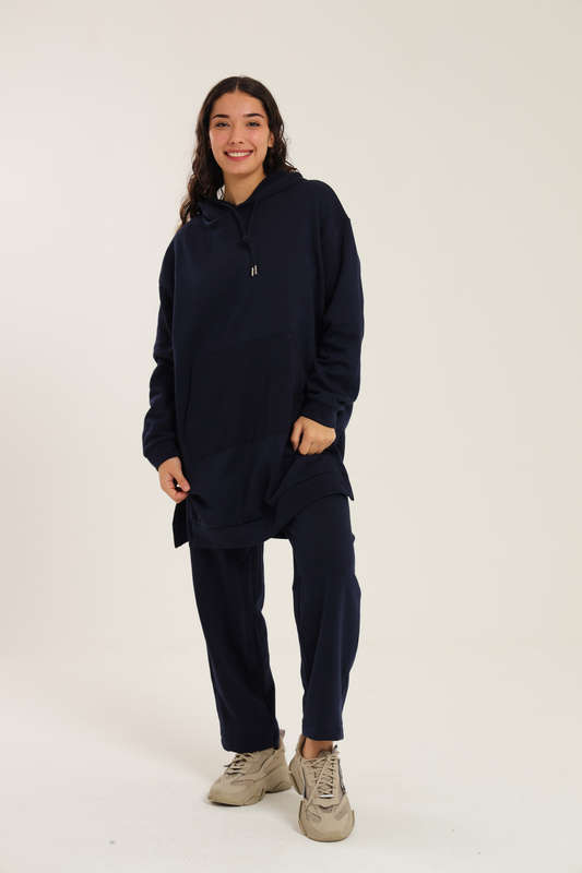 Skylar Hooded Fleece Lined Oversized 2 Piece Tracksuit Set