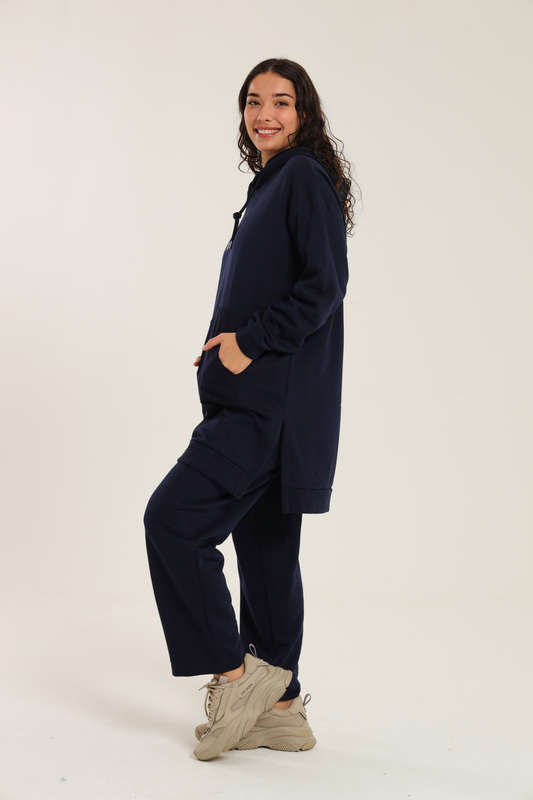 Skylar Hooded Fleece Lined Oversized 2 Piece Tracksuit Set
