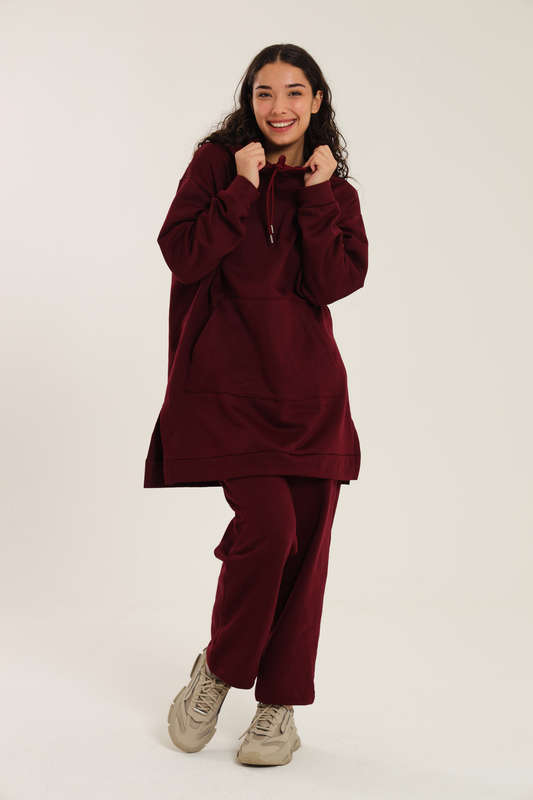 Skylar Hooded Fleece Lined Oversized 2 Piece Tracksuit Set