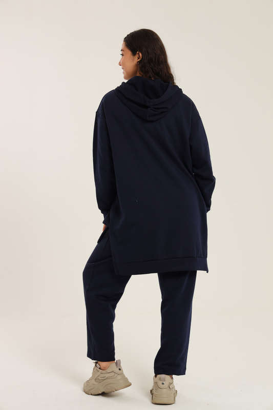 Skylar Hooded Fleece Lined Oversized 2 Piece Tracksuit Set