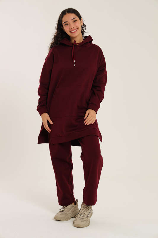Skylar Hooded Fleece Lined Oversized 2 Piece Tracksuit Set
