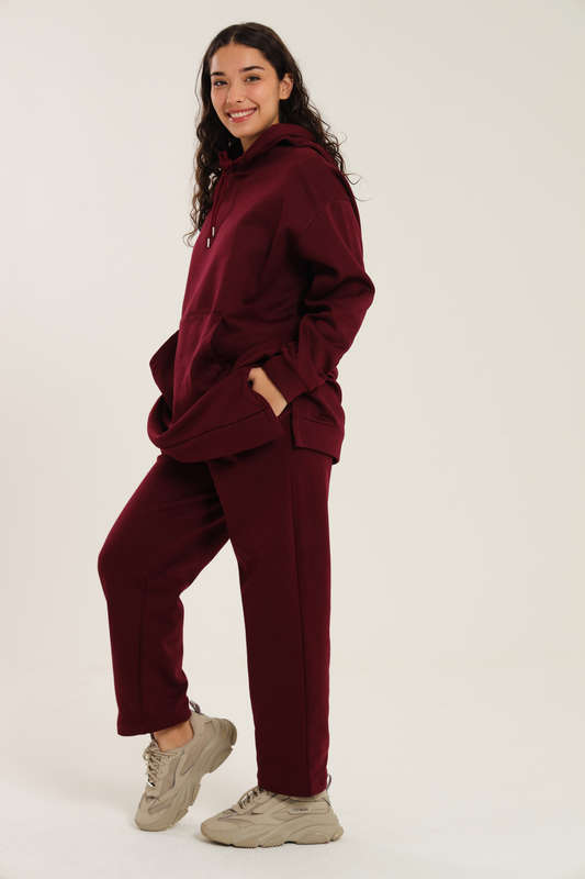 Skylar Hooded Fleece Lined Oversized 2 Piece Tracksuit Set