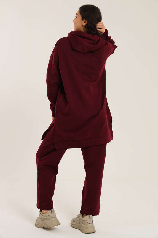 Skylar Hooded Fleece Lined Oversized 2 Piece Tracksuit Set