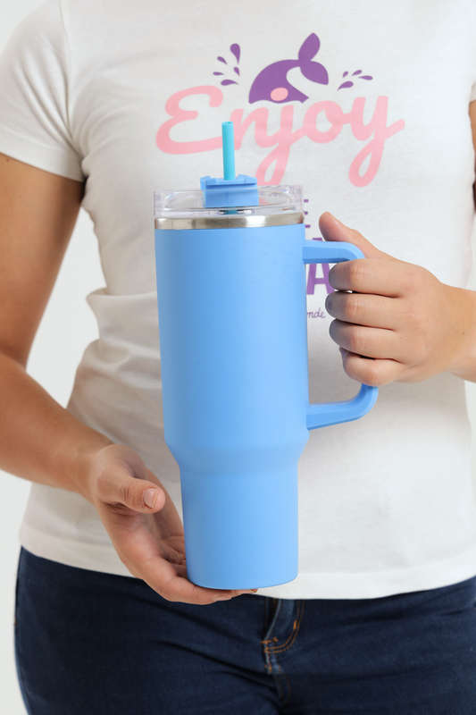 1200ml Thermos Vacuum Double Wall Stainless Steel Travel Flask Cup With Handle