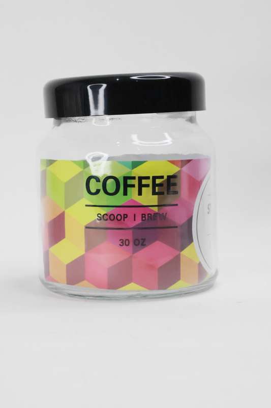 3 Pack Large Airtight Glass Storage Jars For Tea, Coffee &amp; Sugar 850ml