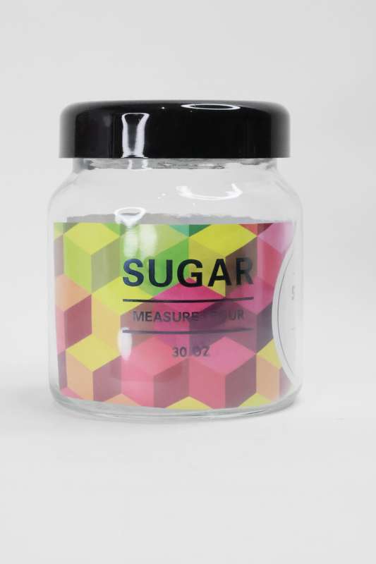 3 Pack Large Airtight Glass Storage Jars For Tea, Coffee &amp; Sugar 850ml