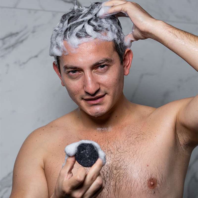 Black Soap for Gray Hair, Gray Coverage Soap, Hair Darkening Compressed Soap Bar 50g