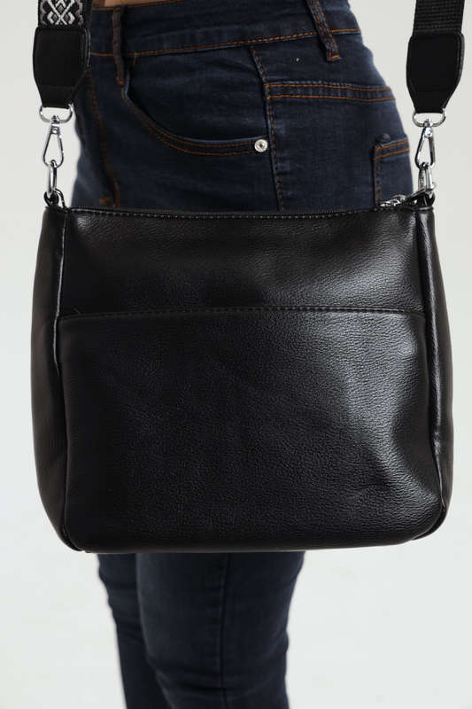 Chloe Crossbody Wide Strap Handbag Sling Bag With Chain Detail