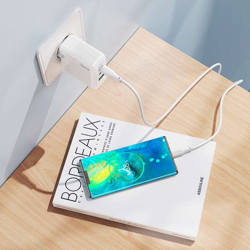 HOCO C115A 3 Port Wall Charger Header  PD65W + QC3.0 Type-C Cable Set