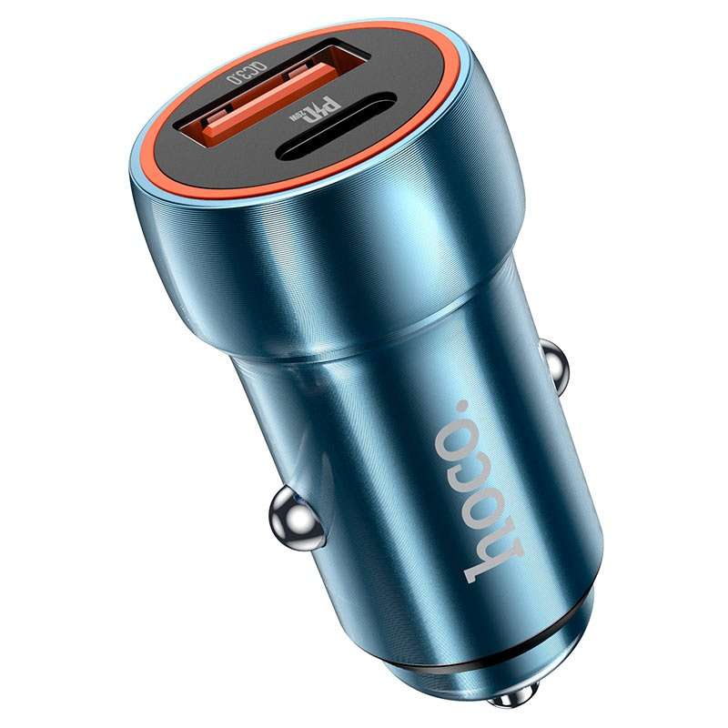 HOCO Dual Port Car charger Z46A Blue Whale PD20W + QC3.0 Set With Type C cable