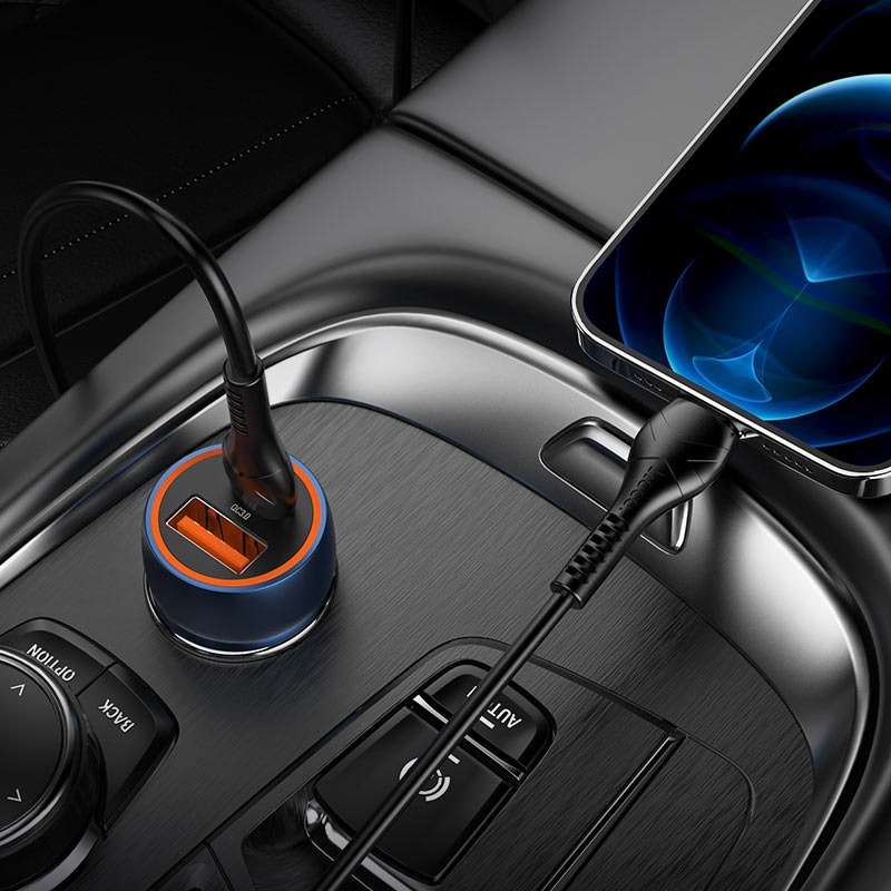 HOCO Dual Port Car charger Z46A Blue Whale PD20W + QC3.0 Set With Type C cable
