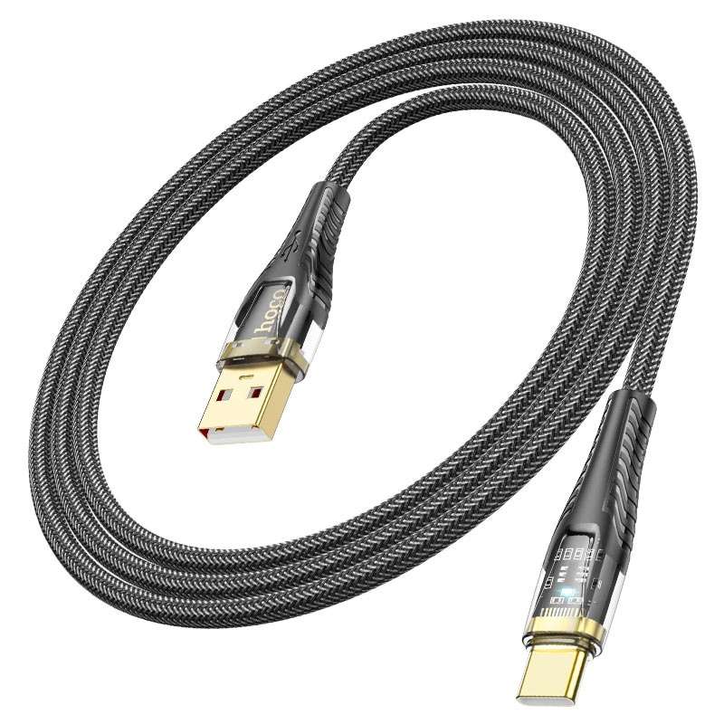 HOCO U121 Crystal Charging Cable USB to Type-C Gold Standard