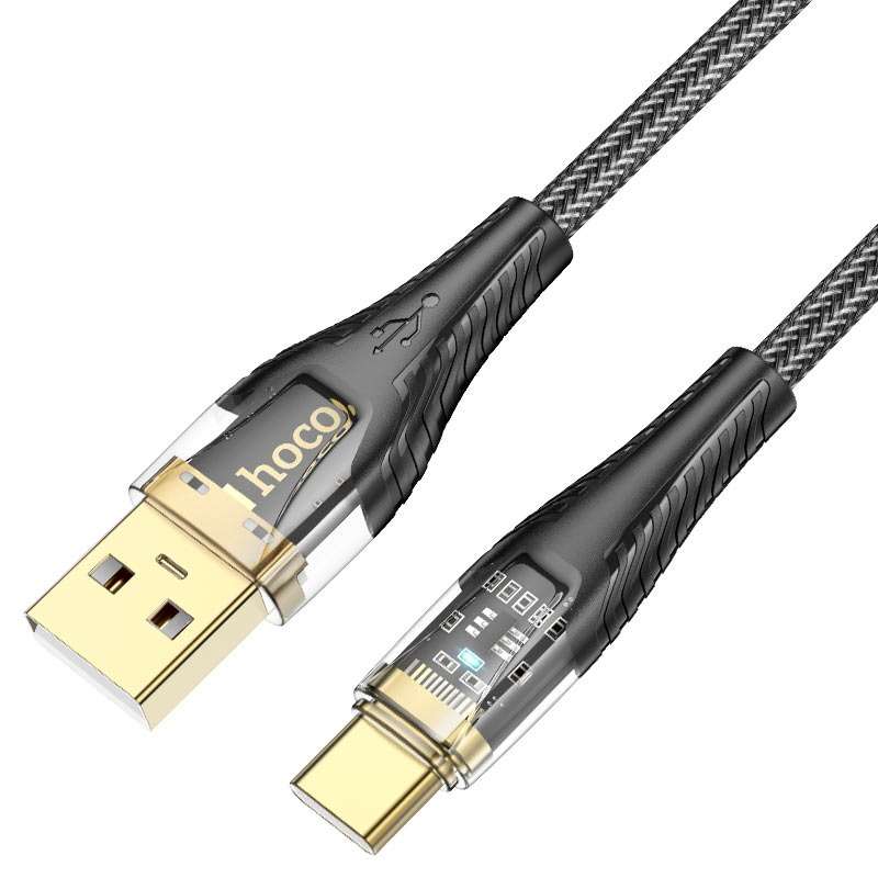 HOCO U121 Crystal Charging Cable USB to Type-C Gold Standard