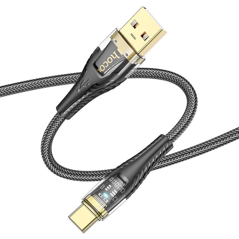 HOCO U121 Crystal Charging Cable USB to Type-C Gold Standard