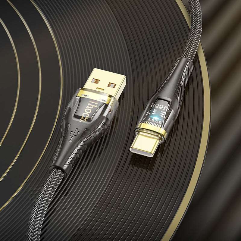 HOCO U121 Crystal Charging Cable USB to Type-C Gold Standard