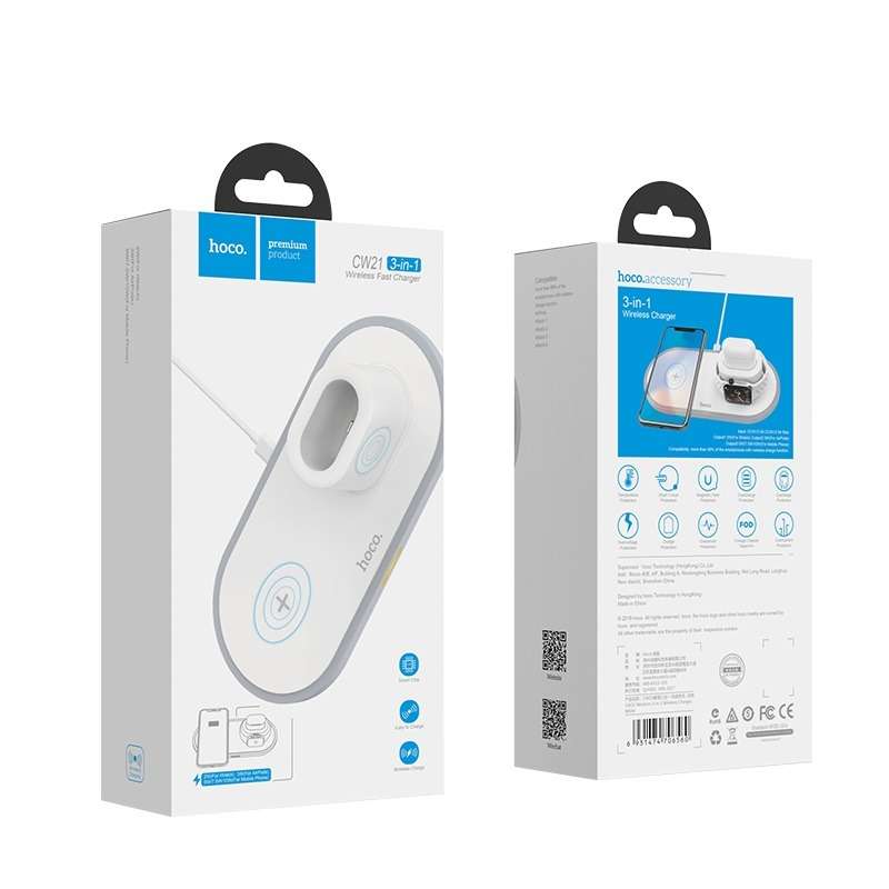 HOCO Wireless Charger CW21 Wisdom 3-in-1 Tabletop Charging Dock