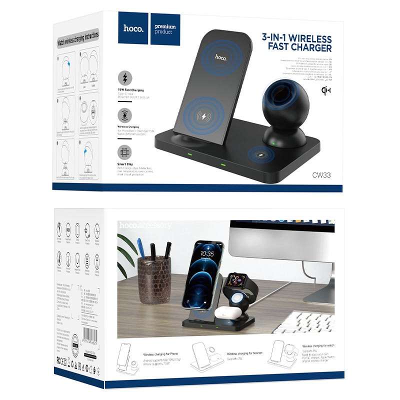 HOCO Wireless Charger CW33 Ultra-Charge Charging Dock Station