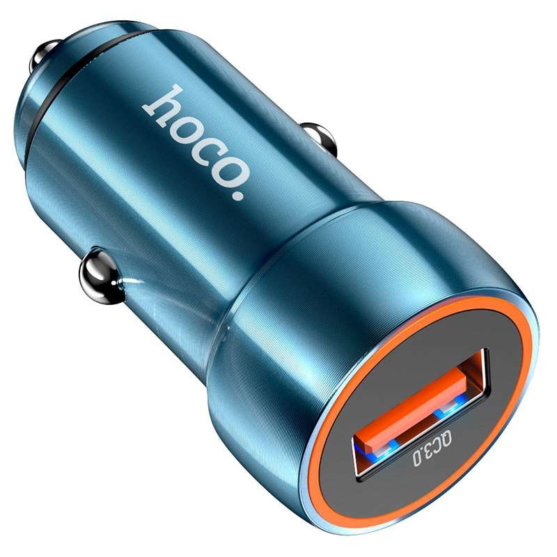 HOCO Z46 Car Charger Blue Shield QC3.0 Set With Cable USB To Type-C