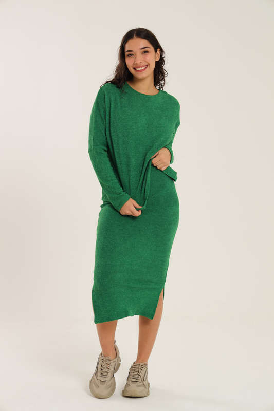 Italian Ribbed Skirt &amp; Long Sleeve Top Winter Set