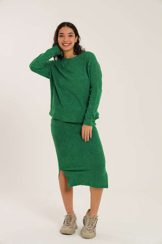 Italian Ribbed Skirt &amp; Long Sleeve Top Winter Set