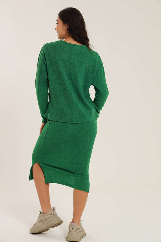 Italian Ribbed Skirt &amp; Long Sleeve Top Winter Set