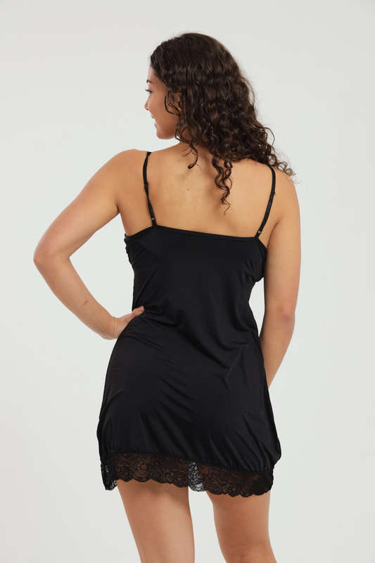 Jasmine Black Lace Chemise Nightgown