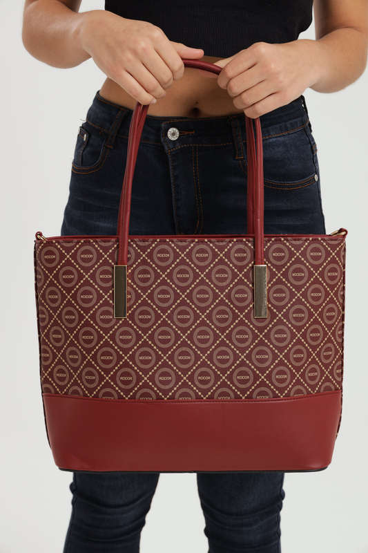 Ladies 3 Piece Set Faux Leather Handbag with Multiple Compartments