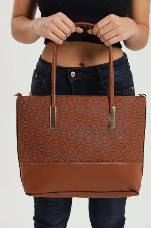 Ladies 3 Piece Set Faux Leather Handbag with Multiple Compartments