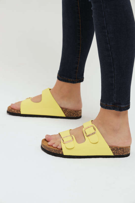 Ladies Double Buckle Slides Birkies Sandals