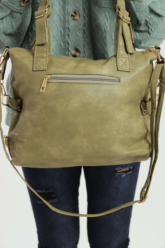 Ladies Faux Leather Handbag With Multiple Compartments