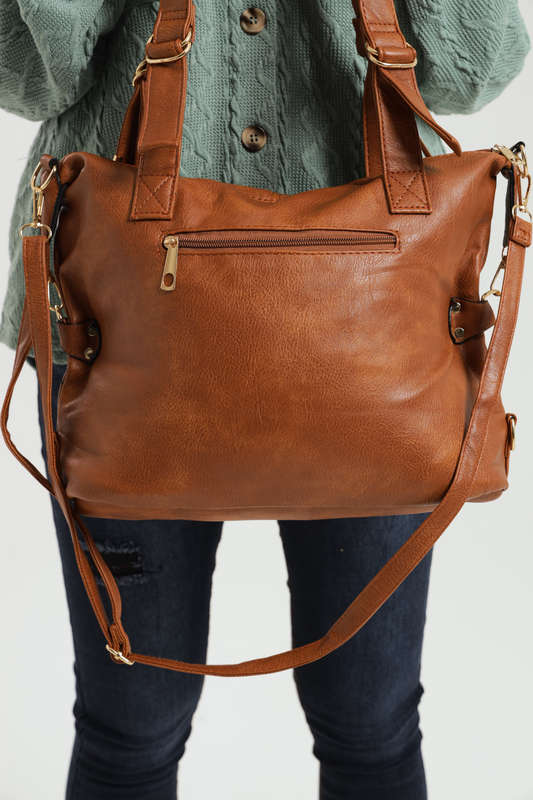 Ladies Faux Leather Handbag With Multiple Compartments