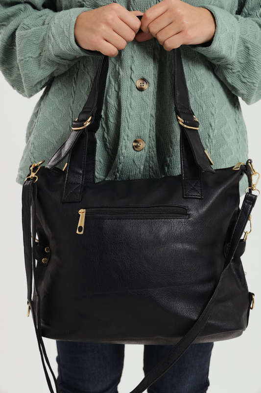 Ladies Faux Leather Handbag With Multiple Compartments