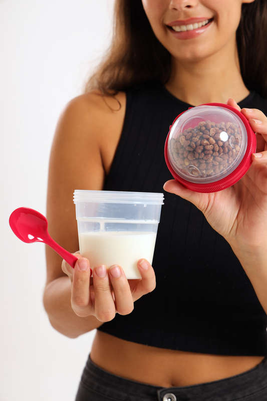 Senza® Reusable On The Go Breakfast Cup With Spoon Set BPA Free 500ml