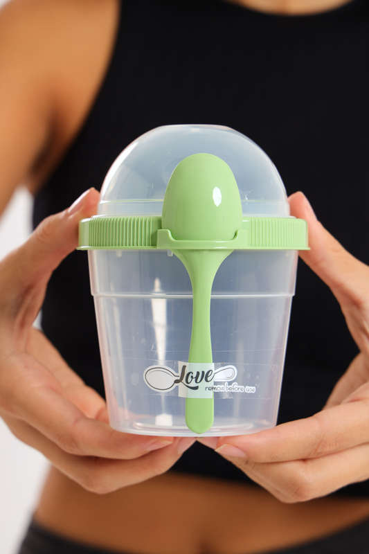 Senza® Reusable On The Go Breakfast Cup With Spoon Set BPA Free 500ml
