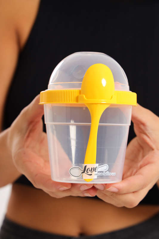 Senza® Reusable On The Go Breakfast Cup With Spoon Set BPA Free 500ml