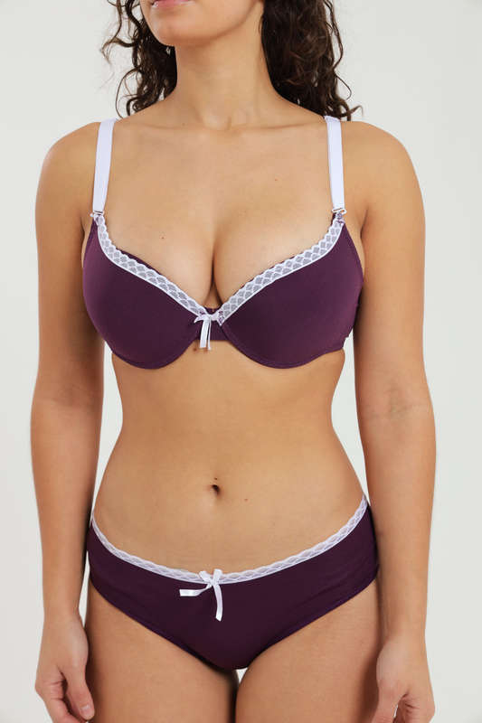 Senza Comfortable Underwire Push Up Bra &amp; Panty Combo