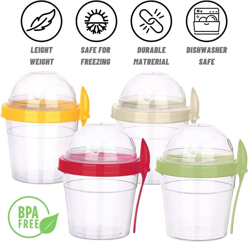 Senza® Reusable On The Go Breakfast Cup With Spoon Set BPA Free 500ml