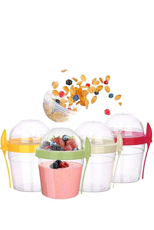Senza® Reusable On The Go Breakfast Cup With Spoon Set BPA Free 500ml