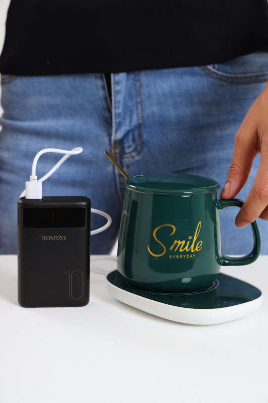 Smart Ceramic Coffee Warming Coaster 4 Piece Heated Mug Set