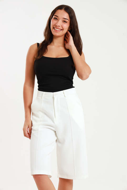 Andi Culottes Mid Length Casual Ladies Pants With Pockets