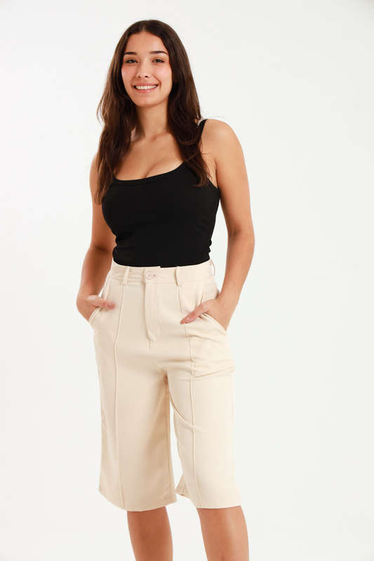 Andi Culottes Mid Length Casual Ladies Pants With Pockets