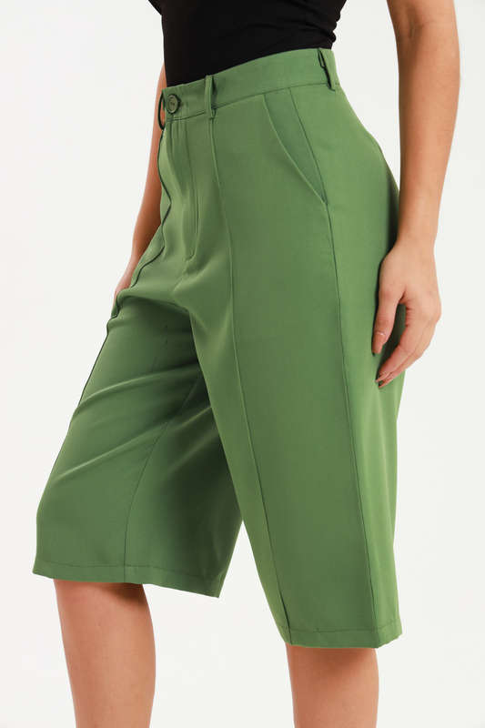 Andi Culottes Mid Length Casual Ladies Pants With Pockets