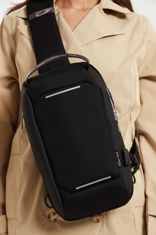Anti Theft Sling Crossbody Bag Shoulder Backpack with USB Charging Port Waterproof Chest Bags Cas...