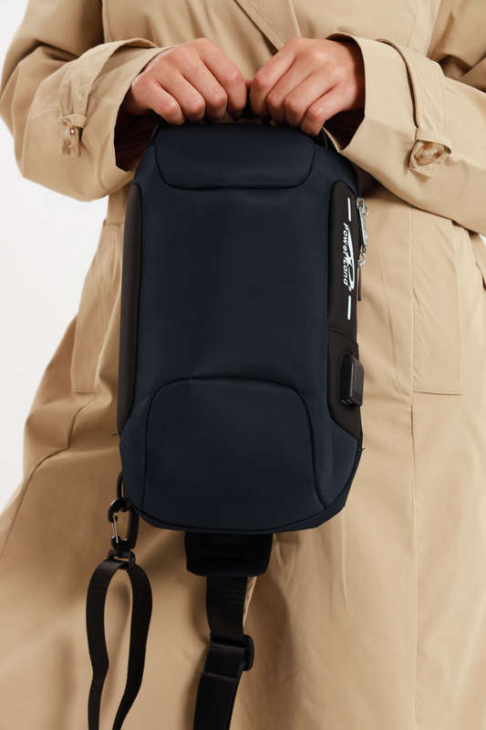 Anti Theft Sling Crossbody Bag Shoulder Backpack with USB Charging Port Waterproof Chest Bags Cas...