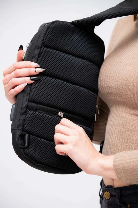 Anti Theft Sling Crossbody Bag Shoulder Backpack with USB Charging Port Waterproof Chest Bags Cas...