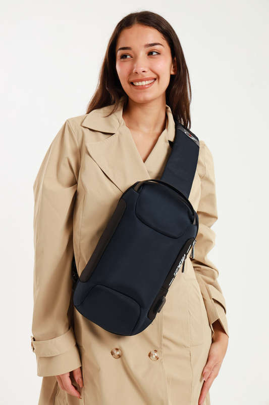 Anti Theft Sling Crossbody Bag Shoulder Backpack with USB Charging Port Waterproof Chest Bags Cas...